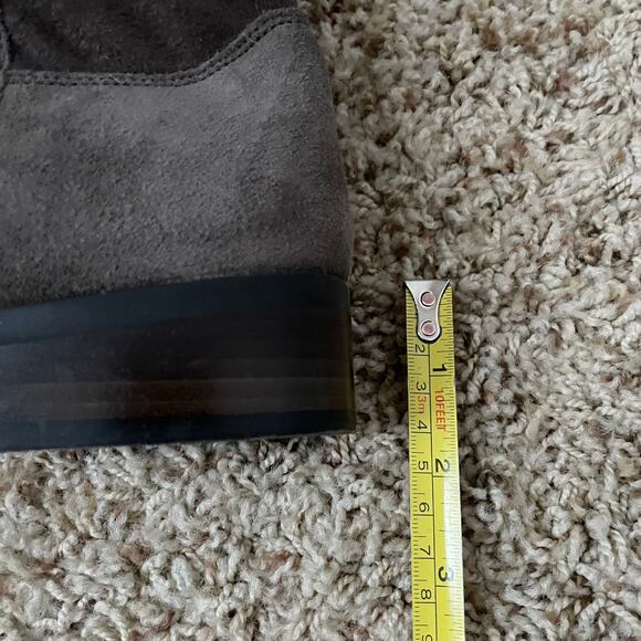 Lucky Brand Boots Womens Size 6.5 Taupe Gray Calypso Suede Leather Over the Knee - Picture 15 of 16